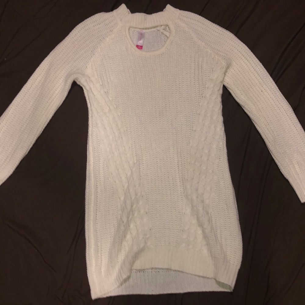 A mini sweater dress